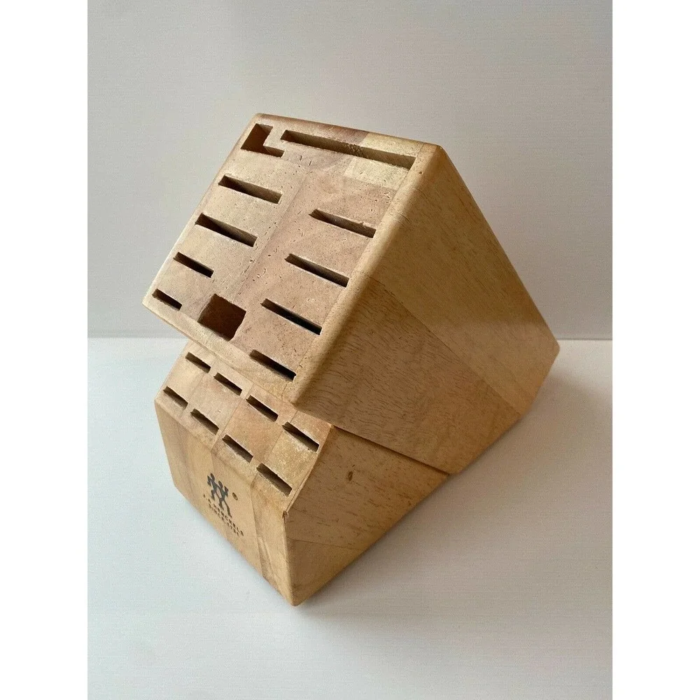 J.A. Henckels Zwilling Kitchen Knife Storage 19 Slot Hardwood Natural Wood Block